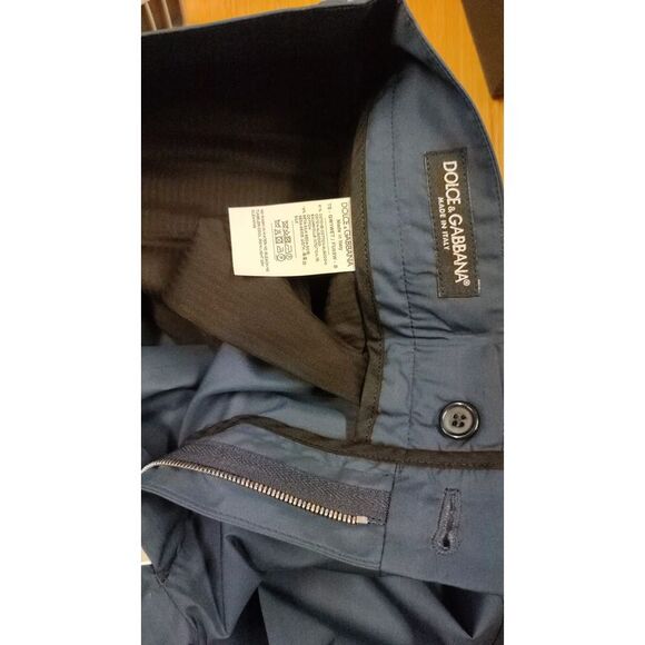 Dolce & Gabbana Blue Cotton Silk Trousers Chinos Men's Pants - Picture 6 of 6